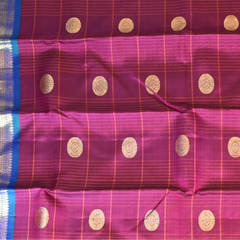 Kanchipuram Silk Purple Plum Saree with Blouse