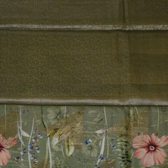 Banasari Crepe Silk Pista Green with Blouse