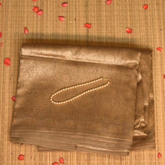 Pale Gold Benares Chanderi Saree with Full Zari