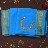 Mysore Crepe Silk Sky Blue Saree