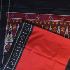 Pochampally Ikkat 3D Off-White, Black, and Red Saree with Blouse