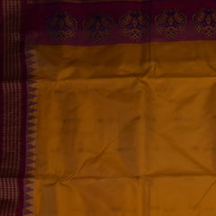 Gadwal paithani half jari pure silk Burnt Orange Saree with Blouse