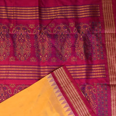 Gadwal paithani half jari pure silk Burnt Orange Saree with Blouse