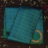 Kanchipuram Silk Teal Saree with Blouse
