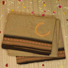 Kanchi Cotton Cream Saree Thread Work Boarder with Blouse