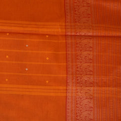 Kanchi Cotton Shot Orange Saree With Thread Boarder with Blouse