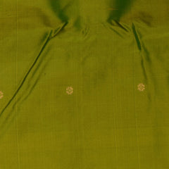 Ilkal Gadwal Silk Parrot Green Saree Blue Boarder with Blouse