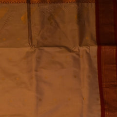 Gadwal paithani half jari pure silk cream Saree with Blouse