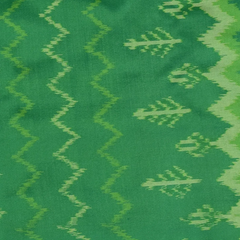 Pochampally Ikkat Bottle Green Saree with Gold Zari Border and Blouse