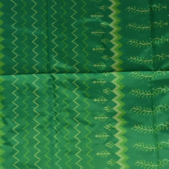 Pochampally Ikkat Bottle Green Saree with Gold Zari Border and Blouse