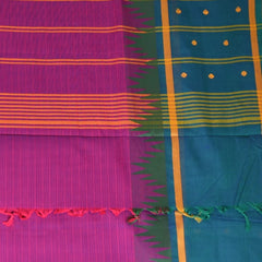 Kanchi Cotton Dark Pink With Two Color Border