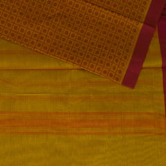 Kanchi Cotton Mustard Yellow Saree with Blouse