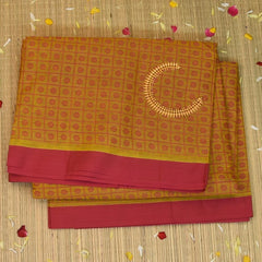 Kanchi Cotton Mustard Yellow Saree with Blouse