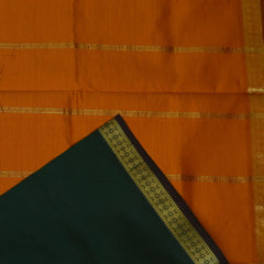 Kanchi Semi Cotton Green Saree With Zari Border