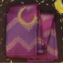 Kanchipuram Silk Mulberry Saree with Blouse