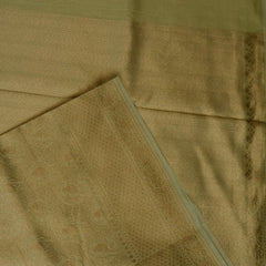 Pale Gold Benares Chanderi Saree with Full Zari