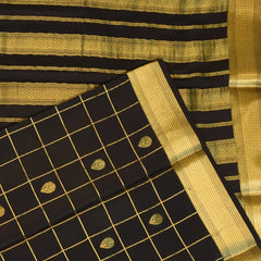 Mysore Crepe Silk Charcoal Black Saree