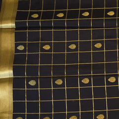 Mysore Crepe Silk Charcoal Black Saree