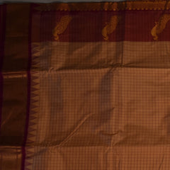 Gadwal paithani pure silk Soft Caramel Saree with Blouse