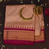 Gadwal paithani pure silk Soft Caramel Saree with Blouse