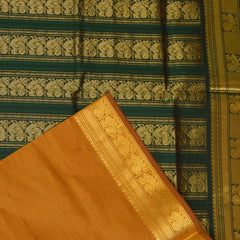 Kanchi Silk Cotton Mustard Yellow Saree With Zari Border