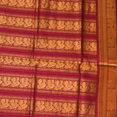 Kanchi Silk Cotton Beige Color Saree With Zari Border