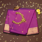 Kanchipuram Silk Amethyst Purple Saree with Blouse