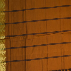 Semi Cotton Coffee brown saree with brown boarder