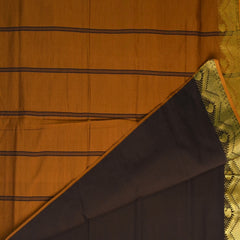 Semi Cotton Coffee brown saree with brown boarder