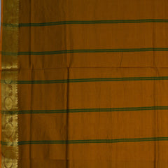 semi cotton bottle green saree with jari boarder