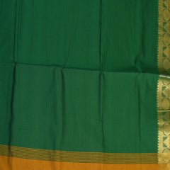 semi cotton bottle green saree with jari boarder
