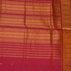 Kanchi Silk Cotton Rani Pink Saree With Zari Border