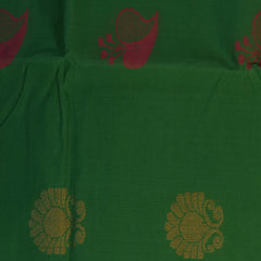 Kanchi silk cotton green saree with blouse