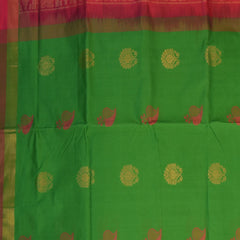 Kanchi silk cotton green saree with blouse