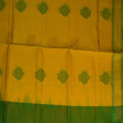 Kanchi silk cotton Yellow saree with blouse