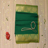 Semi Cotton Green Saree with Jari Boarder