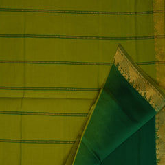 Semi Cotton Green Saree with Jari Boarder
