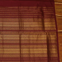 Kanchi Silk Cotton Dark Yellow Saree With Zari Border