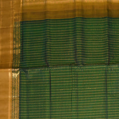 Silk Cotton bottle green saree with gold boarder