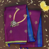 Kanchipuram Silk Violet Purple Saree with Blouse