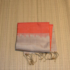 Kanchivaram pure silk Orange saree with jari boarder