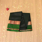 kanchivaram pure silk Dark green saree with jari boarder