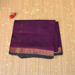 Semi Silk Cotton Purple saree with jari boarder