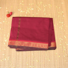 Kanchi Semi Cotton Silk Purple saree with jari boarder