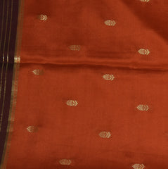 Pure mysore crepe Orange saree with jari boarder
