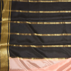 Pure Mysore crepe silk light peach saree with jari boarder