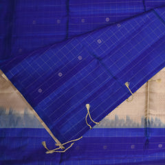 kanchivaram pure silk navy blue saree with jari boarder