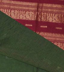 Kanchi pure Silk Cotton Green saree with jari boarder