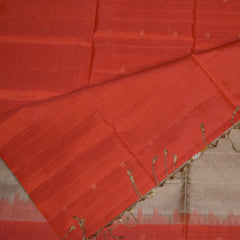 Kanchivaram pure silk Orange saree with jari boarder