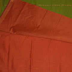 Semi Silk Cotton Orange saree with jari boarder